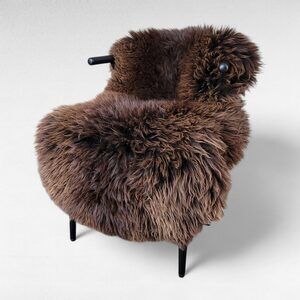 Large Lofty Brown Sheepskin Pelt 49" x 27"